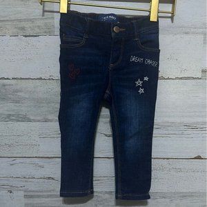 Girls Size 18-24m Old Navy/adjustable waist embroidered denim jeggings - guc